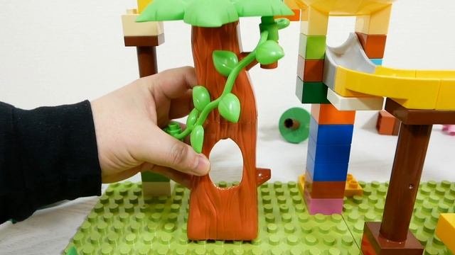 Увлекательные лего блоки☆ ASMR Джунгли, Динозавр Трицератопс и Обезьяна