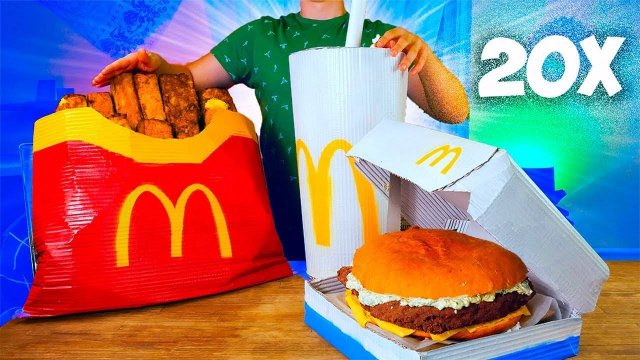 ГИГАНТСКИЙ МакДональдс VS РЕАЛЬНОСТЬ! 20КГ КАРТОШКИ и МЕГА БургерФИШ ВАНЗАЙ vanzai