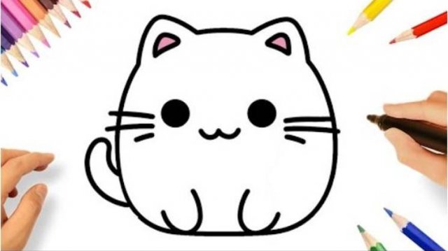 КАК НАРИСОВАТЬ МИЛОГО КОТЕНКА ЛЕГКО 🐱