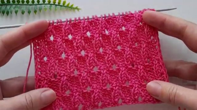 Очень простой красивый узор спицами - Вязание для начинающих