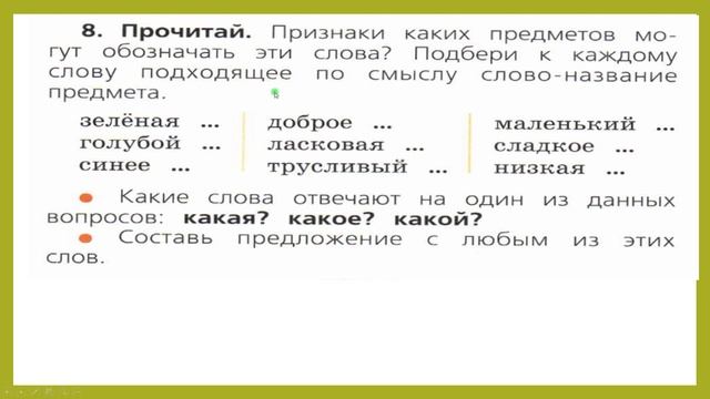 Что могут называть слова ? 1 класс