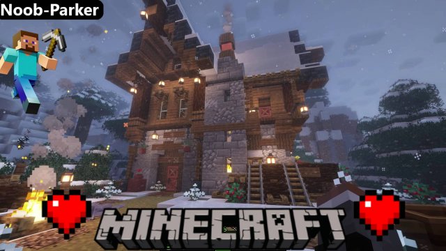 Майнкрафт лонгплей - Снежная Тайга - Зимний уютный коттедж