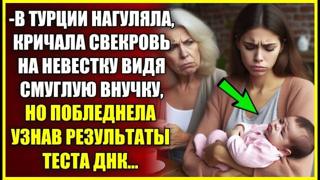 В Турции НАГУЛЯЛА, кричала свекровь видя смуглую внучку, но побледнела узнав результаты теста ДНК.
