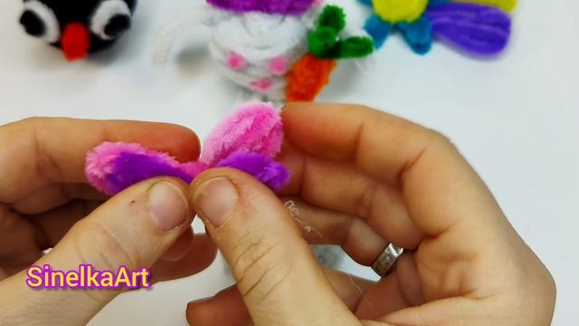 Зайчики из синельной проволоки. Поделки своими руками