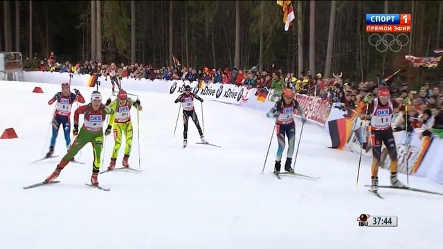 БИАТЛОН. КМ 2013-14. Рупольдинг (Германия). Женщины. Эстафета 4 x 6 км. (Спорт 1). 08.01.2014. 1080