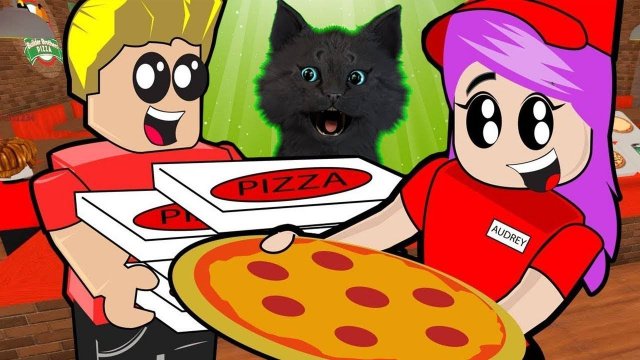 Work at a Pizza Place Работа в пиццерии РОБЛОКС С ГОВОРЯЩИМ СУПЕР КОТОМ ИГРА для ДЕТЕЙ Roblox #70