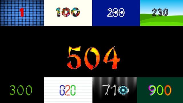 Numbers 1 to 1000 | Números de 1 a 1000 fontes coloridas | 1000 seconds 16:40 Minutes | 1から1000までの数
