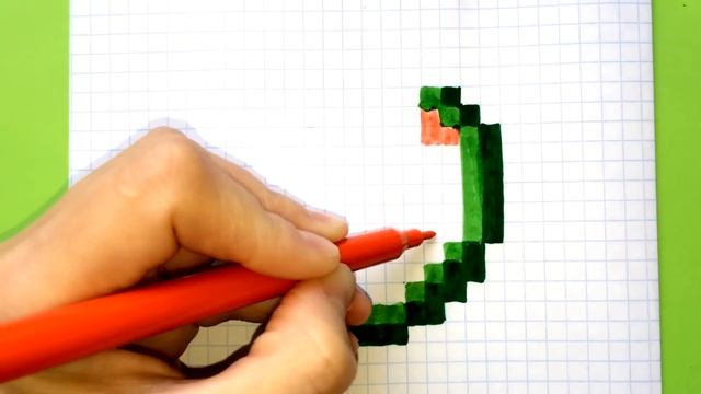 Как Рисовать Арбуз из Майнкрафт - Рисунки по Клеточкам ♥ Pixel Art - How to Draw Watermelon