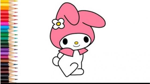Как нарисовать MY MELODY Мелоди шаг за шагом | Простой урок рисования