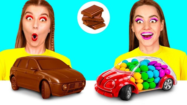 Челлендж. Шоколадная Еда vs Настоящая еда | Смешные Челленджи от Fun Fun Challenge