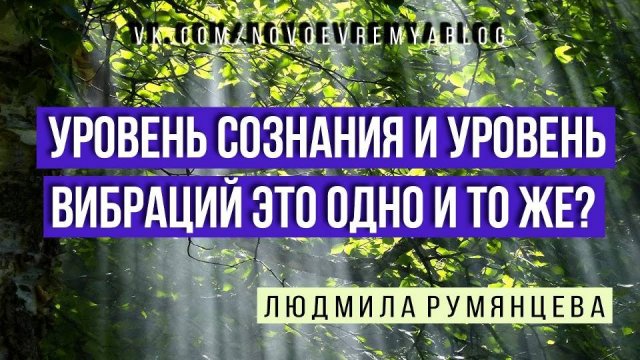 Уровень сознания и уровень вибраций это одно и то же. Людмила Румянцева