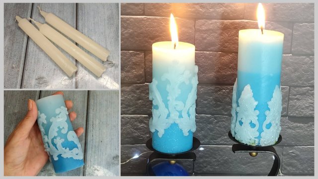 Как из хозяйственных свечей своими руками сделать АЖУРНЫЕ свечи для декора комнаты