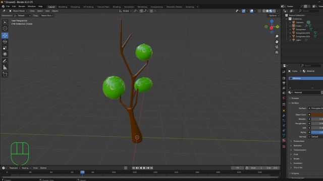 Моделирование дерева в Blender