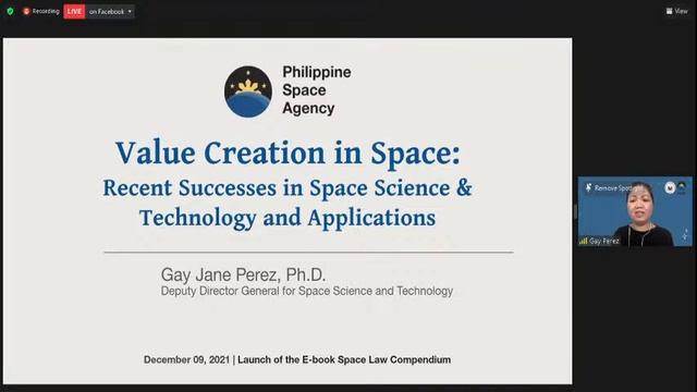 Compendium of Speeches and Lectures given during the Int'l Space Cooperation and the PH Webinar