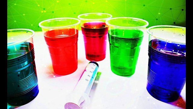 Решили с ПАПОЙ сделать РАДУГУ из разноцветной воды