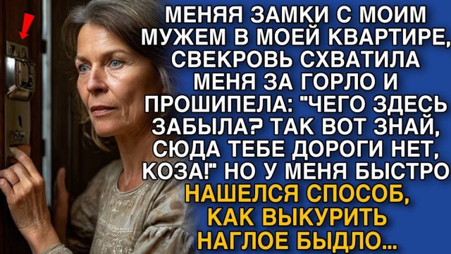 МЕНЯЯ ЗАМКИ С МОИМ МУЖЕМ, СВЕКРОВЬ СХВАТИЛА МЕНЯ ЗА ГОРЛО И ПРОШИПЕЛА: "ЧЕГО ЗДЕСЬ ЗАБЫЛА? КОЗА!"