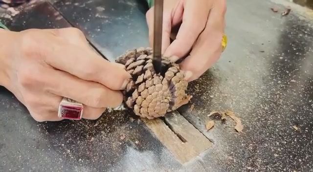 Красивая ваза из еловых шишек своими руками 🏡