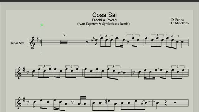Ricchi e Poveri - Cosa Sei (Ноты и минус для саксофона тенор) Караоке версия Ayur Tsyrenov