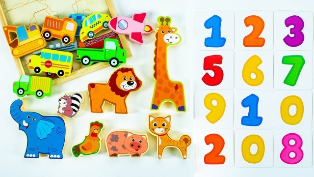 Считаем до 10! Игрушки, Животные, Транспорт для Малышей!
