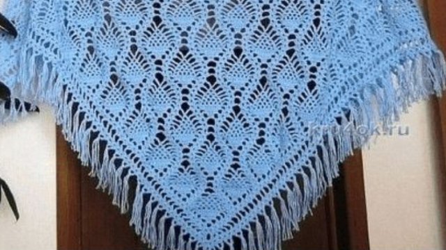 Узор,, ананасы,, крючком для шали.