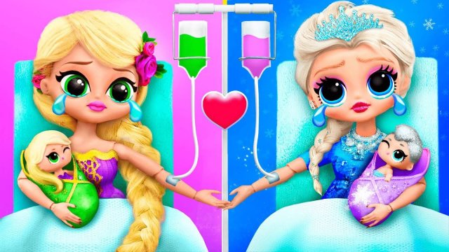 Эльза и Рапунцель в больнице! 35 идей для кукол ЛОЛ