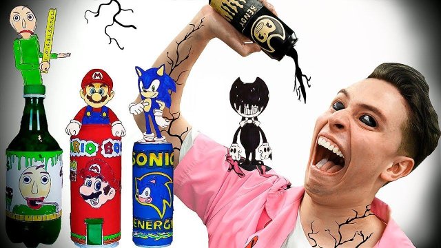 НИКОГДА НЕ ПЕЙТЕ БЕНДИ Балди + Марио + Соник - DIY Напитки Монстров & Разные цвета