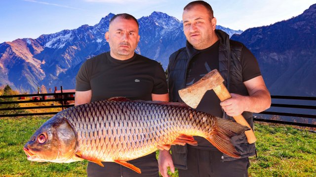 ГОТОВИМ РЫБУ в КАЗАНЕ на КОСТРЕ. ENG SUB