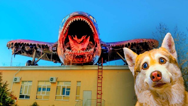 САМОЛЕТ ЗАРАЖЁННОЕ НЕБО СЕЛ НА НАШУ ШКОЛУ!! Хаски Бублик Говорящая собака