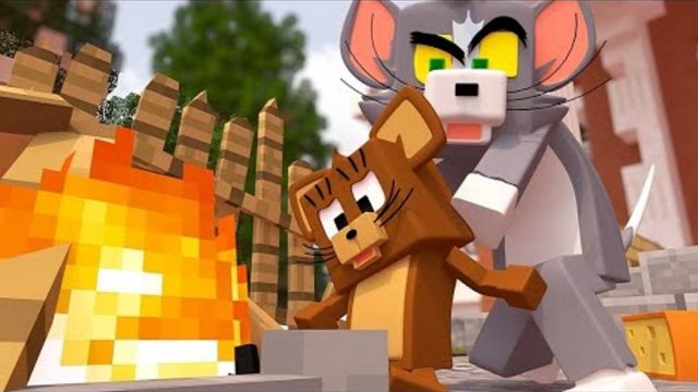 ТОМ КИНУЛ В ОГОНЬ ДЖЕРРИ?!  ТОМ И ДЖЕРРИ В МАЙНКРАФТ [перезалив]