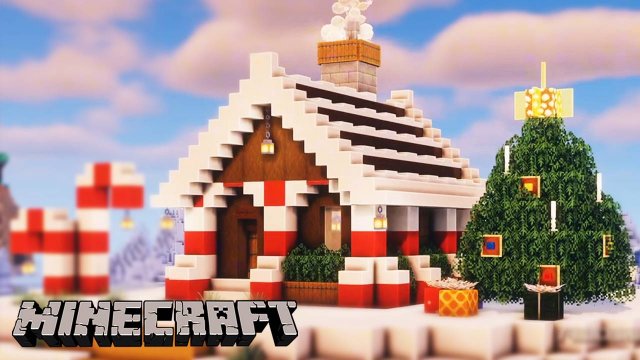 Как Построить Новогодний Дом в Minecraft. Крутые постройки в майнкрафт. #майнкрафт #minecraft #майн