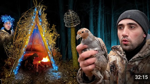 24-Часа в Хижине. Сделал классные ловушки на фазана