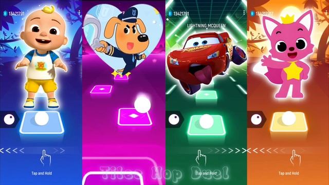 Cocomelon 🆚 Sheriff Labrador 🆚 Lightning 🆚 McQueen Tiles Hop EDM Rush🎶 Who Is Best🎯
