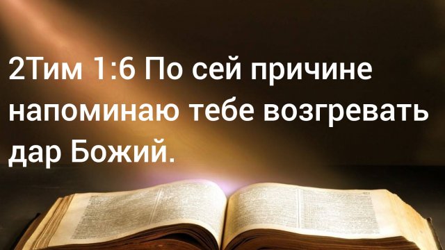2Тим 1:6 По сей причине напоминаю тебе возгревать дар Божий. Денис Гуцлав 02.01.25