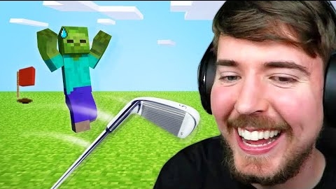 MrBeast сыграл в мини-гольф в Майнкрафте. MrBeast