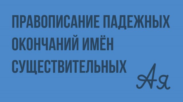 Правописание падежных окончаний имён существительных. Видеоурок по русскому языку 4 класс