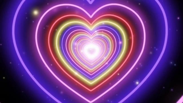 ФОН/ ФУТАЖ/ НЕОНОВЫЕ СЕРДЕЧКИ / 1 ЧАС /Neon Lights| heart / background video #фон #футаж