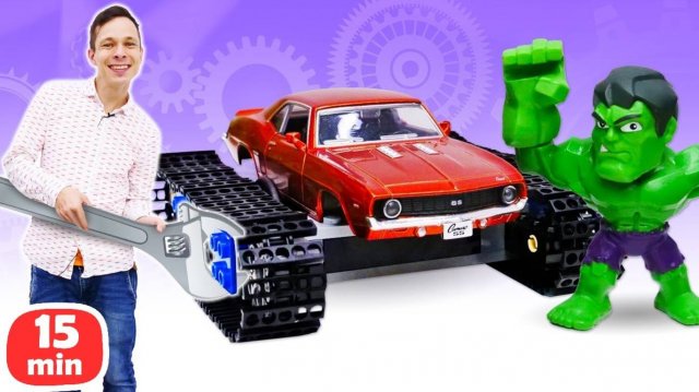 Халк и Черепашки Ниндзя прокачивают свои машинки для супергонок! Супергерои и машинки для мальчиков