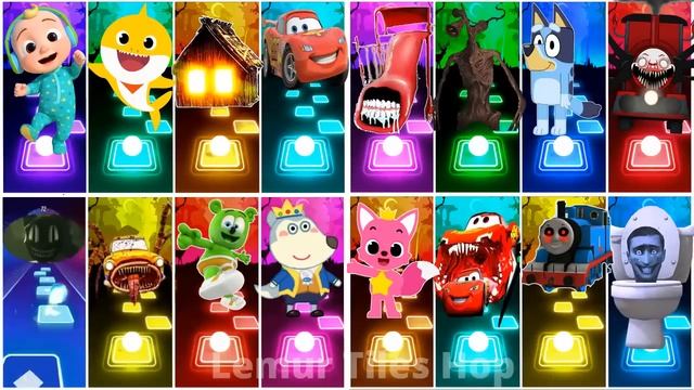 SKIBIDI TOILET 🆚 EXTRA SLIDE 🆚 BUS EATER 🆚 HOUSE HEAD 🆚 ODDBODS | Tiles Hop EDM Rush!