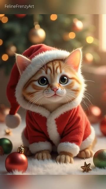 Fluffy Christmas #cat #cutecat