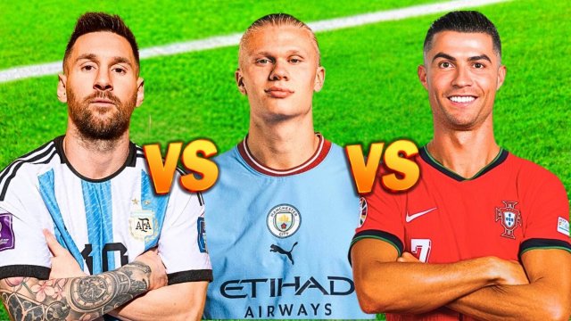 Comparison Cristiano Ronaldo vs Erling Haaland vs Lionel Messi