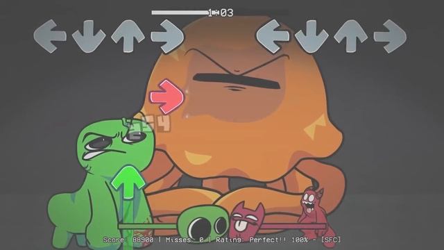 Музыкальная ритм-аркада FNF! Джамбо Джош и Злой Банбан поют 🎶 (FNF Garten of Banban 3 Cover + Reski