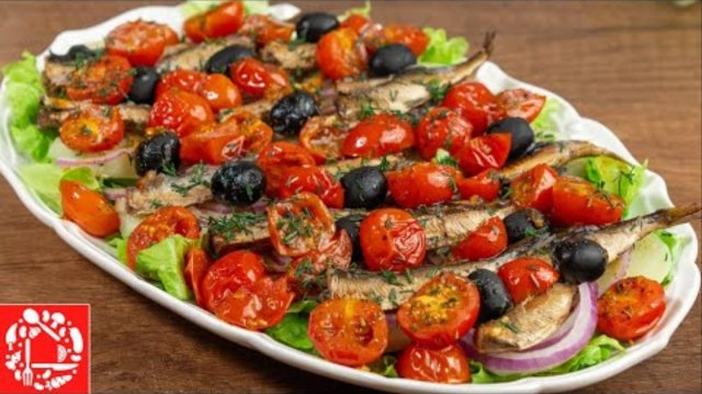 Если у вас есть банка шпрот. Приготовьте этот вкусный салат! Свежий и здоровый