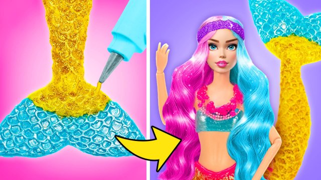 Из куклы в русалку 🧜♀️ Весёлое и простое преображение 💖