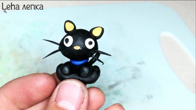 Лепим котёнка из пластилина | Leha лепка