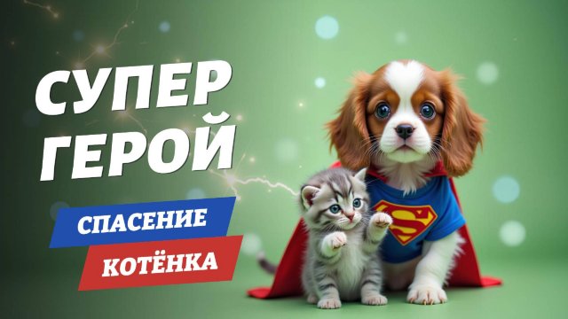 Щенок — супергерой спасает котенка| История о дружбе 🐱🌿