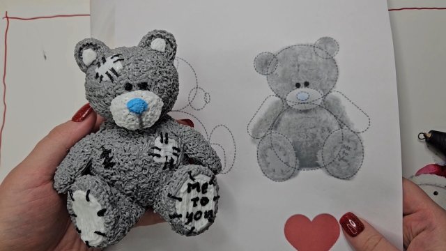 Как нарисовать 3д ручкой объёмного мишку? Мишка Тедди.