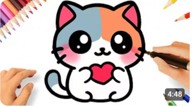 КАК НАРИСОВАТЬ ЛЕГКОГО КАВАИЙНОГО КОТЕНКА ШАГ ЗА ШАГОМ 💟