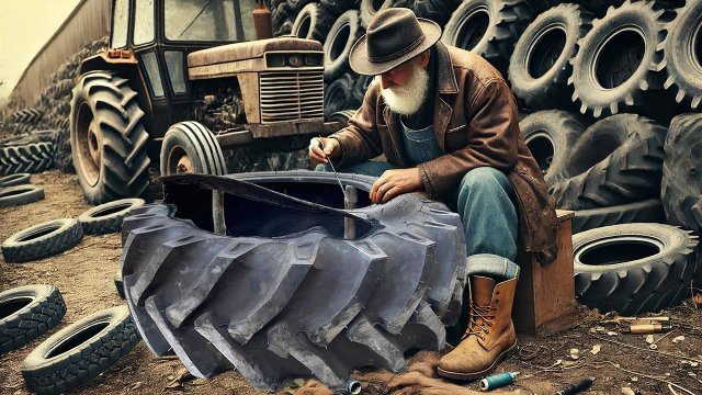 Как быстро починить поврежденную боковину шин трактора | Ремонт Пореза Боковины шины Трактора
