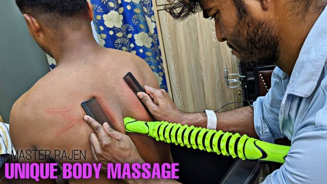 Unique Style Body Massage with Comb ｜ Head & Forehead Massage by Master Rajen ｜ ASMR Neck Cracking