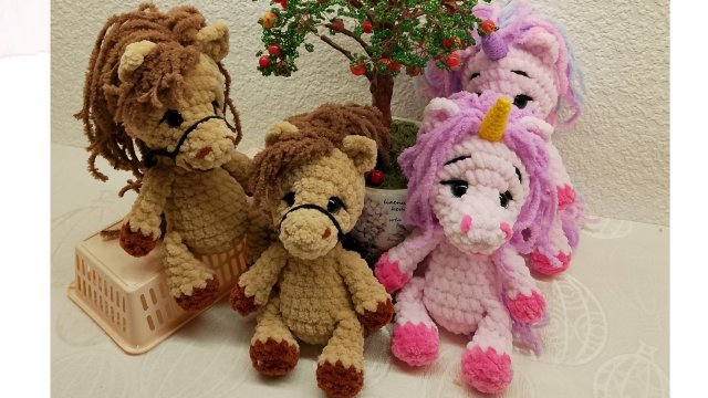 Мастер класс лошадка крючком, единорог крючком, 2 МК в одном.